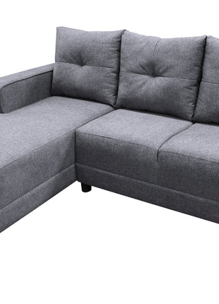 Sala Esquinera El Bazar Store Demeter Gris plata 210x160 cm, Tela Lino nacional, Modular, Love seat, chaise