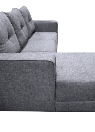 Sala Esquinera El Bazar Store Demeter Gris plata 210x160 cm, Tela Lino nacional, Modular, Love seat, chaise