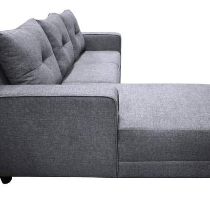 Sala Esquinera El Bazar Store Demeter Gris plata 210x160 cm, Tela Lino nacional, Modular, Love seat, chaise