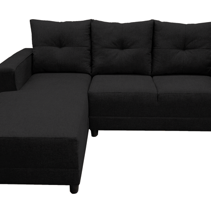 Sala Esquinera en U El Bazar Store Hera Negro 160x275x215 cm, 4 Salas en 1, Tela Lino nacional, Modular, Chaise, love seat, sofa