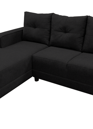 Sala Esquinera El Bazar Store Demeter Negro 210x160 cm, Tela Lino nacional, Modular, Chaise, love seat