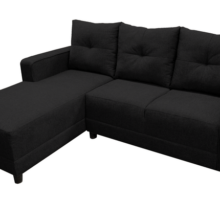 Sala Esquinera El Bazar Store Demeter Negro 210x160 cm, Tela Lino nacional, Modular, Chaise, love seat