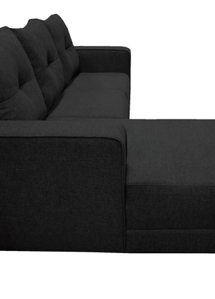 Sala Esquinera El Bazar Store Demeter Negro 210x160 cm, Tela Lino nacional, Modular, Chaise, love seat