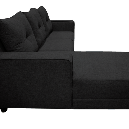 Sala Esquinera El Bazar Store Demeter Negro 210x160 cm, Tela Lino nacional, Modular, Chaise, love seat