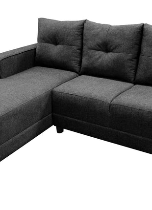 Sala Esquinera El Bazar Store Demeter Gris Oxford 210x160 cm, Tela Lino nacional, Modular