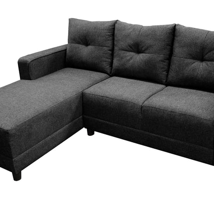 Sala Esquinera El Bazar Store Demeter Gris Oxford 210x160 cm, Tela Lino nacional, Modular