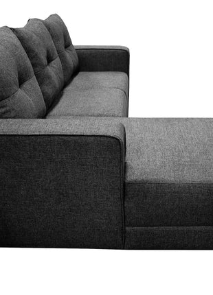 Sala Esquinera El Bazar Store Demeter Gris Oxford 210x160 cm, Tela Lino nacional, Modular