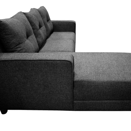 Sala Esquinera El Bazar Store Demeter Gris Oxford 210x160 cm, Tela Lino nacional, Modular