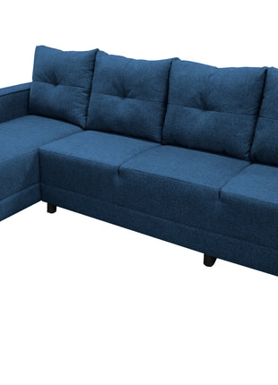 Sala Esquinera El Bazar Store Freya Azul marino 275x160 cm, Tela Lino nacional, Modular