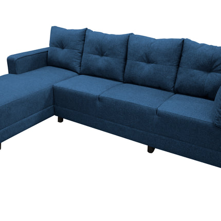 Sala Esquinera El Bazar Store Freya Azul marino 275x160 cm, Tela Lino nacional, Modular