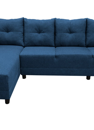 Sala Esquinera en U El Bazar Store Hera Azul marino 160x275x215 cm, 4 Salas en 1, Tela Lino nacional, Modular, Chaise, love seat, sofa