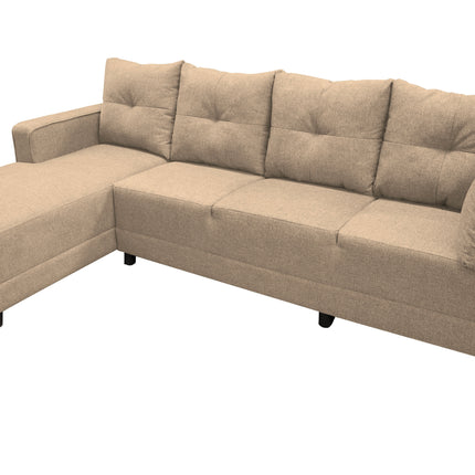 Sala Esquinera El Bazar Store Freya Beige 275x160 cm, Tela Lino nacional, Modular