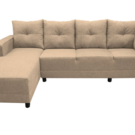 Sala Esquinera en U El Bazar Store Hera Beige 160x275x215 cm, 4 Salas en 1, Tela Lino nacional, Modular, chaise, love seat y sofa