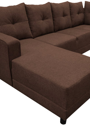 Sala Esquinera El Bazar Store Freya Chocolate 275x160 cm, Tela Lino nacional, Modular