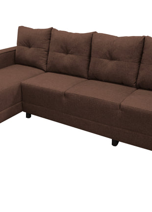 Sala Esquinera El Bazar Store Freya Chocolate 275x160 cm, Tela Lino nacional, Modular