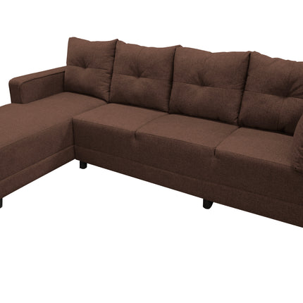 Sala Esquinera El Bazar Store Freya Chocolate 275x160 cm, Tela Lino nacional, Modular
