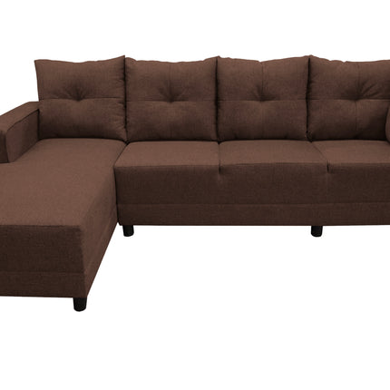 Sala Esquinera en U El Bazar Store Hera Chocolate 160x275x215 cm, 4 Salas en 1, Tela Lino nacional, Modular, chaise, love seat, sofa