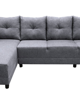 Sala Esquinera en U El Bazar Store Hera Gris plata 160x275x215 cm, 4 Salas en 1, Tela Lino nacional, Modular, chaise, love seat, sofa
