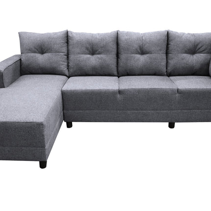 Sala Esquinera en U El Bazar Store Hera Gris plata 160x275x215 cm, 4 Salas en 1, Tela Lino nacional, Modular, chaise, love seat, sofa
