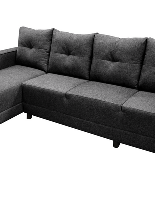 Sala Esquinera El Bazar Store Freya Gris Oxford 275x160 cm, Tela Lino nacional, Modular