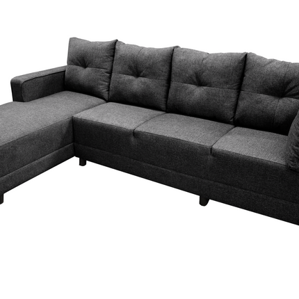 Sala Esquinera El Bazar Store Freya Gris Oxford 275x160 cm, Tela Lino nacional, Modular