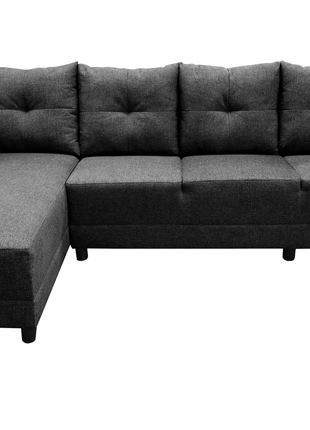 Sala Esquinera en U El Bazar Store Hera Gris Oxford 160x275x215 cm, 4 Salas en 1, Tela Lino nacional, Modular