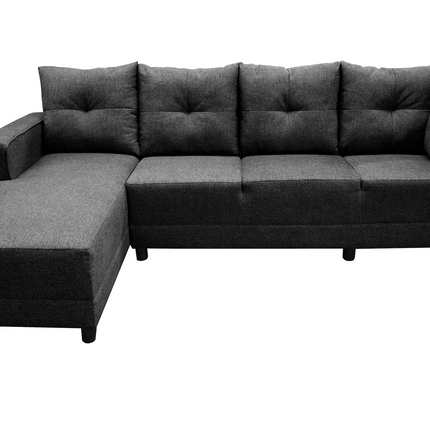 Sala Esquinera en U El Bazar Store Hera Gris Oxford 160x275x215 cm, 4 Salas en 1, Tela Lino nacional, Modular
