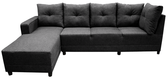 Sala Esquinera El Bazar Store Freya Gris Oxford 275x160 cm, Tela Lino nacional, Modular
