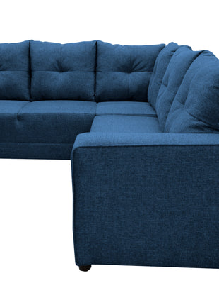 Sala Esquinera El Bazar Store Loki Azul marino 200x215 cm, Tela Lino nacional, Modular
