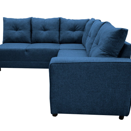 Sala Esquinera El Bazar Store Loki Azul marino 200x215 cm, Tela Lino nacional, Modular