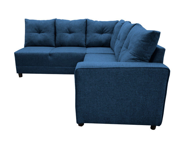 Sala Esquinera El Bazar Store Loki Azul marino 200x215 cm, Tela Lino nacional, Modular