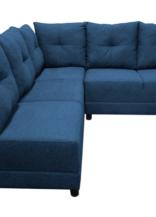 Sala Esquinera El Bazar Store Loki Azul marino 200x215 cm, Tela Lino nacional, Modular