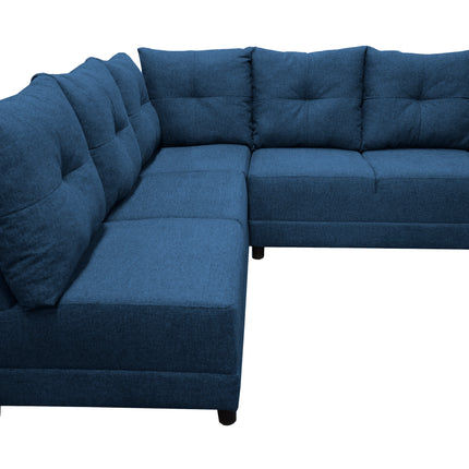 Sala Esquinera El Bazar Store Loki Azul marino 200x215 cm, Tela Lino nacional, Modular