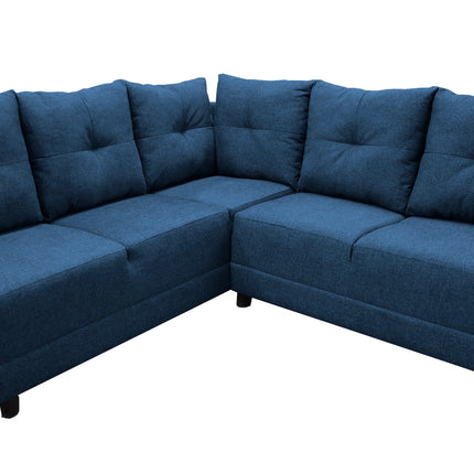Sala Esquinera en U El Bazar Store Hera Azul marino 160x275x215 cm, 4 Salas en 1, Tela Lino nacional, Modular, Chaise, love seat, sofa