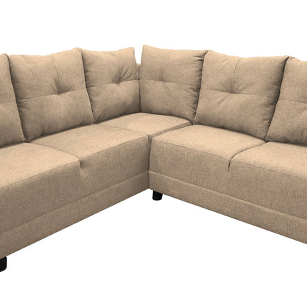 Sala Esquinera en U El Bazar Store Hera Beige 160x275x215 cm, 4 Salas en 1, Tela Lino nacional, Modular, chaise, love seat y sofa