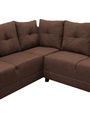Sala Esquinera en U El Bazar Store Hera Chocolate 160x275x215 cm, 4 Salas en 1, Tela Lino nacional, Modular, chaise, love seat, sofa