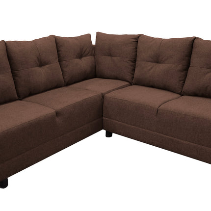 Sala Esquinera en U El Bazar Store Hera Chocolate 160x275x215 cm, 4 Salas en 1, Tela Lino nacional, Modular, chaise, love seat, sofa