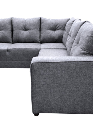 Sala Esquinera El Bazar Store Loki Gris plata 200x215 cm, Tela Lino nacional, Modular