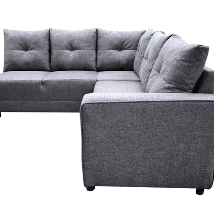 Sala Esquinera El Bazar Store Loki Gris plata 200x215 cm, Tela Lino nacional, Modular