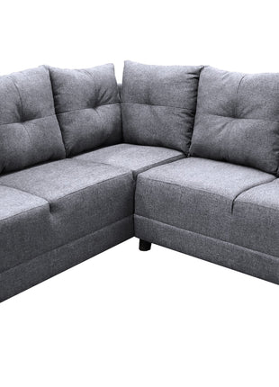 Sala Esquinera El Bazar Store Loki Gris plata 200x215 cm, Tela Lino nacional, Modular