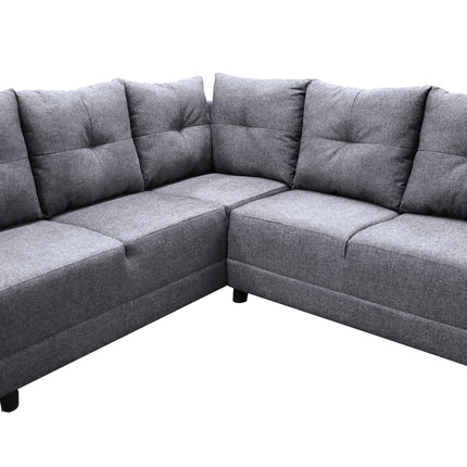 Sala Esquinera El Bazar Store Loki Gris plata 200x215 cm, Tela Lino nacional, Modular