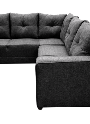 Sala Esquinera El Bazar Store Loki Gris Oxford 200x215 cm, Tela Lino nacional, Modular
