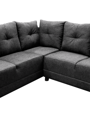 Sala Esquinera El Bazar Store Loki Gris Oxford 200x215 cm, Tela Lino nacional, Modular