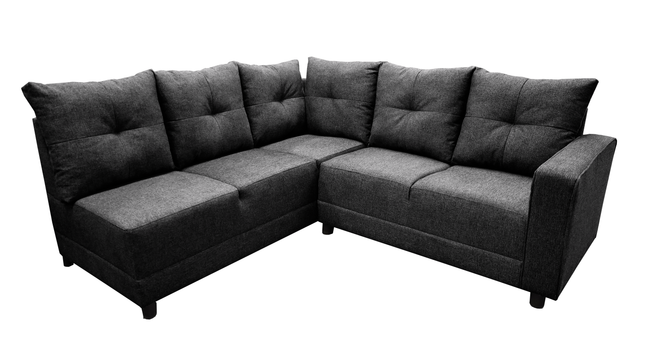 Sala Esquinera El Bazar Store Loki Gris Oxford 200x215 cm, Tela Lino nacional, Modular