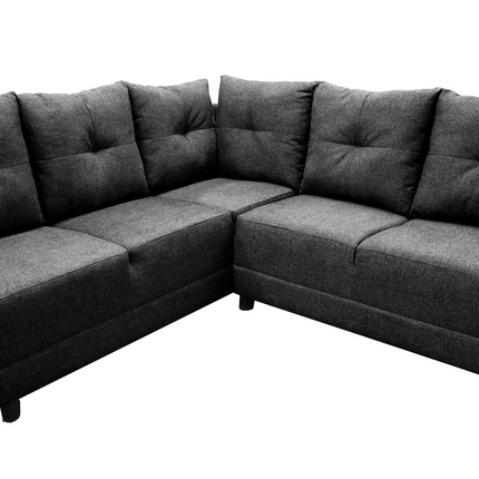 Sala Esquinera en U El Bazar Store Hera Gris Oxford 160x275x215 cm, 4 Salas en 1, Tela Lino nacional, Modular