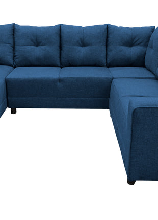 Sala Esquinera en U El Bazar Store Hera Azul marino 160x275x215 cm, 4 Salas en 1, Tela Lino nacional, Modular, Chaise, love seat, sofa