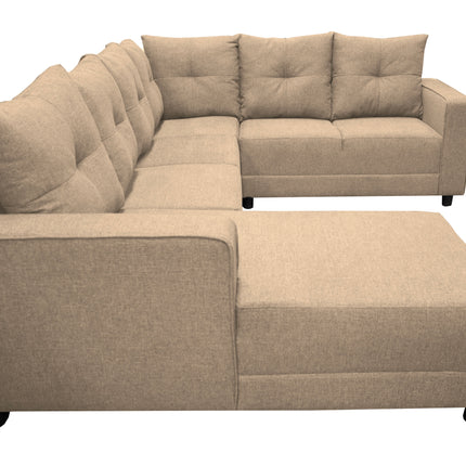 Sala Esquinera en U El Bazar Store Hera Beige 160x275x215 cm, 4 Salas en 1, Tela Lino nacional, Modular, chaise, love seat y sofa