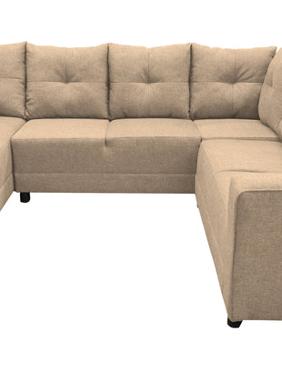 Sala Esquinera en U El Bazar Store Hera Beige 160x275x215 cm, 4 Salas en 1, Tela Lino nacional, Modular, chaise, love seat y sofa
