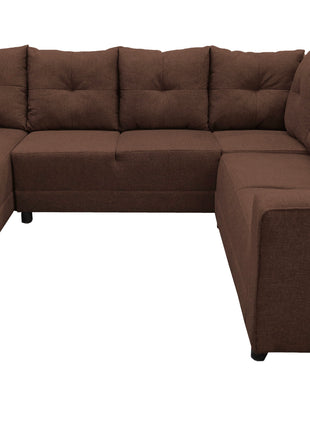 Sala Esquinera en U El Bazar Store Hera Chocolate 160x275x215 cm, 4 Salas en 1, Tela Lino nacional, Modular, chaise, love seat, sofa