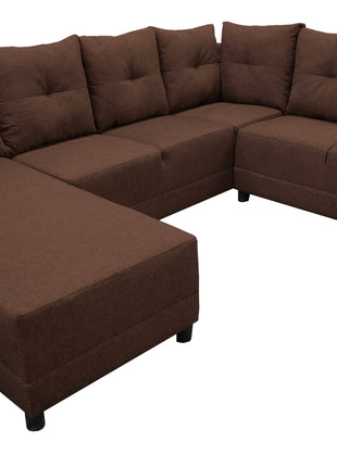 Sala Esquinera en U El Bazar Store Hera 160x275x215 cm, 4 Salas en 1, Tela Lino nacional, Modular